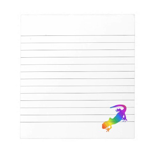 Rainbow Striped Salamander Lined Notepad