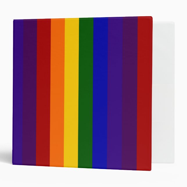 Rainbow Stripes 3 Ring Binder (Front/Inside)