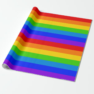 Rainbow Stripes 7 Colors Continuous Roll Seamless Wrapping Paper