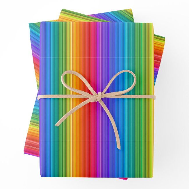 Rainbow Stripes Abstract Wrapping Paper Sets