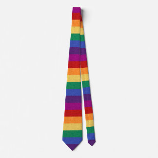 Rainbow Stripes and Abstract Pattern Neck Tie