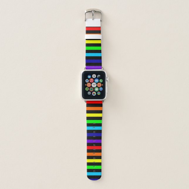 Rainbow Stripes Apple Watch Band (Front)