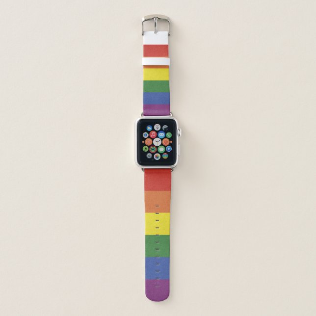Rainbow stripes apple watch band (Front)