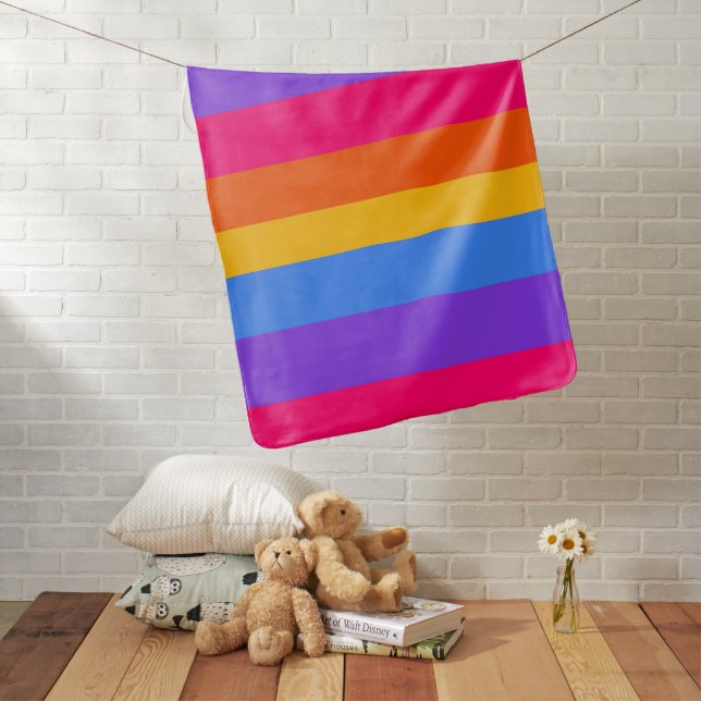 Rainbow Stripes Baby Blanket (In Situ)