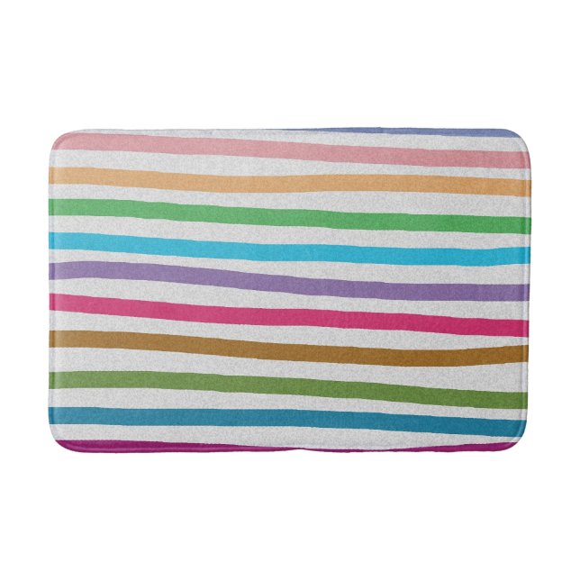 Rainbow stripes bath mat (Front)