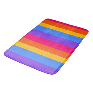 Rainbow Stripes Bath Mat