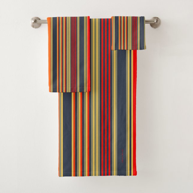Rainbow Stripes Bath Towel Set (Insitu)