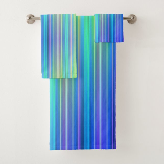 Rainbow Stripes Bath Towel Set (Insitu)