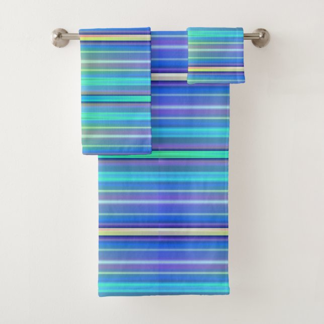 Rainbow Stripes Bath Towel Set (Insitu)