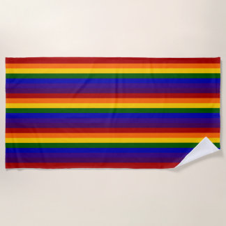 Rainbow Stripes Beach Towel