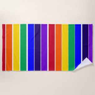 Rainbow Stripes Beach Towel