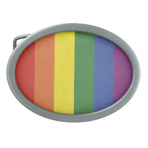 Rainbow stripes belt buckle