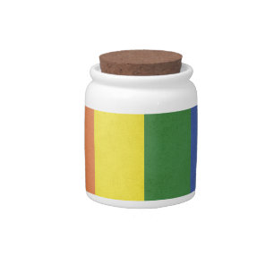 Rainbow stripes candy jar