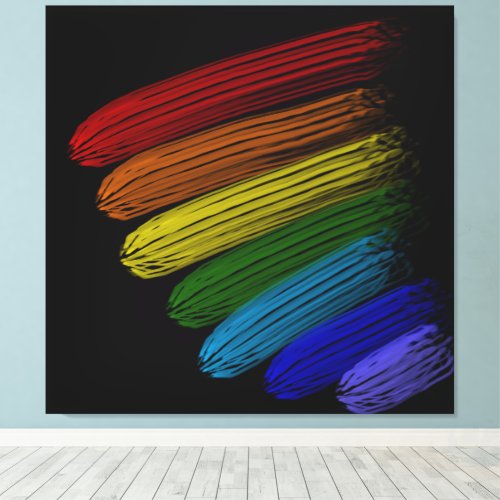 Rainbow stripes canvas print