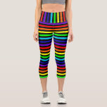 Rainbow Stripes Capris<br><div class="desc">An alternating rainbow and black stripes pattern. The legs have horizontal stripes and the waist has vertical stripes.</div>