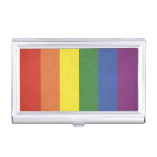 Rainbow stripes case for business cards