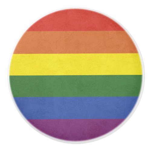 Rainbow stripes ceramic knob