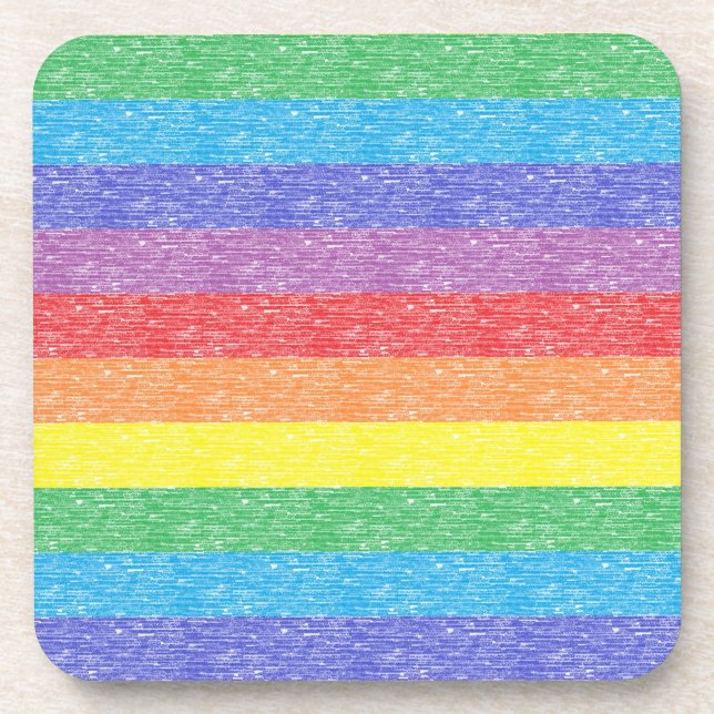 Rainbow Stripes Coasters (Front)