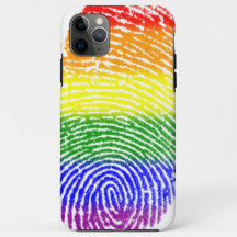 Rainbow Stripes Colored Fingerprint iPhone Case