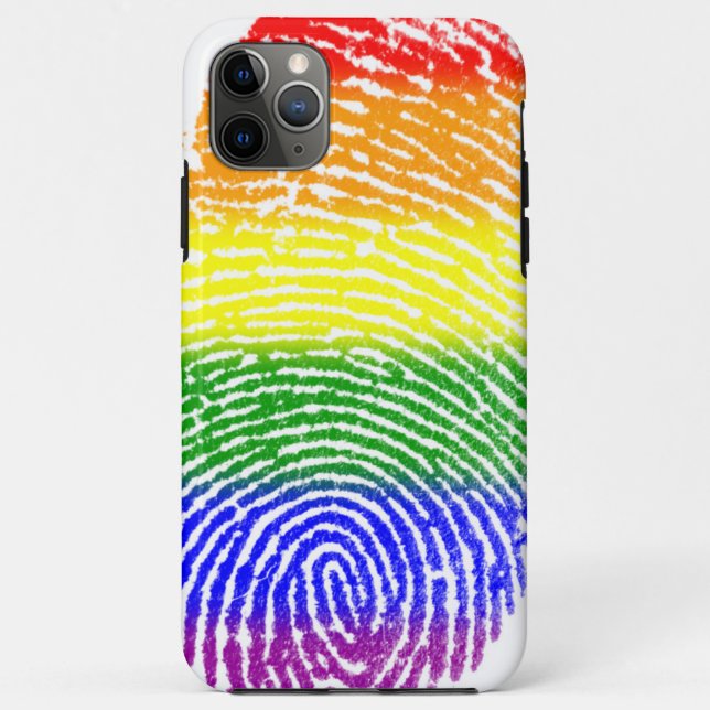 Rainbow Stripes Colored Fingerprint iPhone Case (Back)