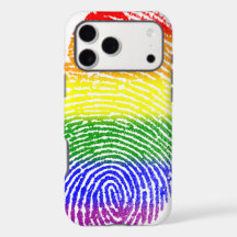 Rainbow Stripes Colored Fingerprint iPhone Case