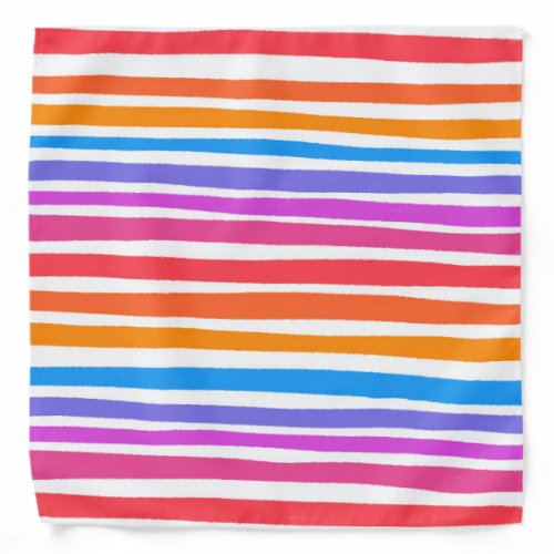Rainbow Stripes Colorful Bandana