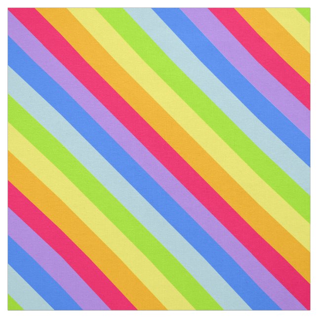 Rainbow stripes colorful patterned fabric (Swatch)