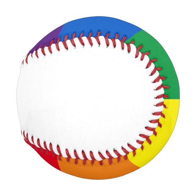 Rainbow stripes colors Lgbt gay flag Baseball (Back Left)