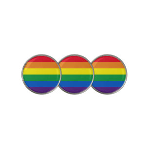 Rainbow stripes colors Lgbt gay flag Golf Ball Marker