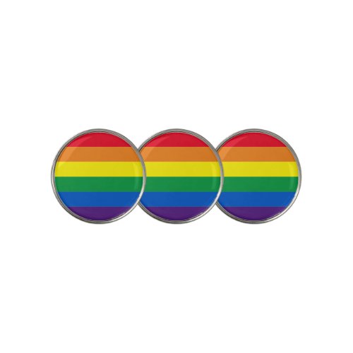 Rainbow stripes colors Lgbt gay flag Golf Ball Marker