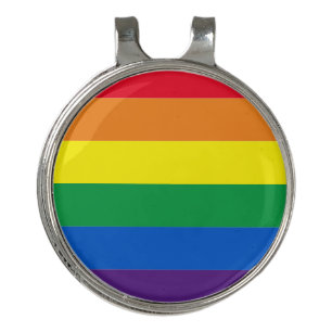 Rainbow stripes colors Lgbt gay flag Golf Hat Clip