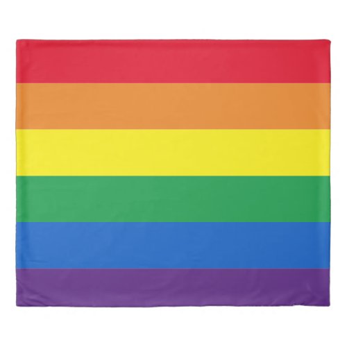 Rainbow stripes colors Lgbt gay flag king size Duvet Cover