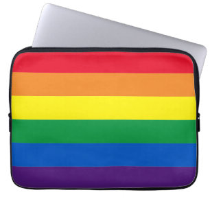 Rainbow stripes colors Lgbt gay flag Laptop Sleeve