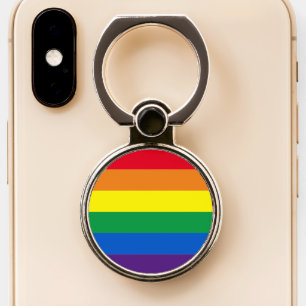 Rainbow stripes colors Lgbt gay flag Phone Ring Stand