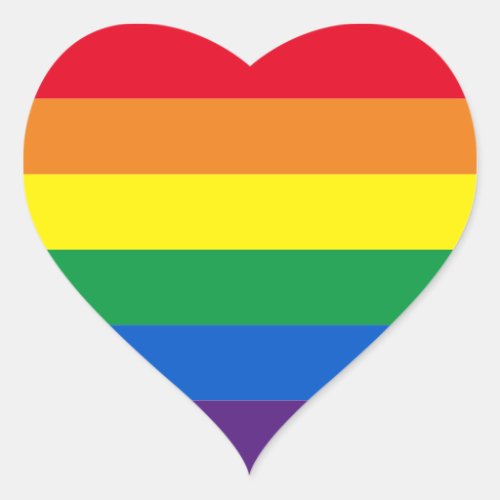 Rainbow stripes colors Lgbt Lgbtq gay flag Heart Sticker