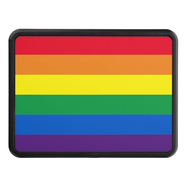 Rainbow stripes colors Lgbt Lgbtq gay flag Hitch Cover (Front)
