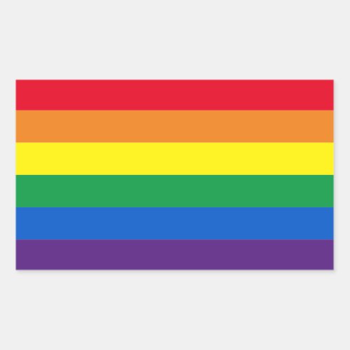 Rainbow stripes colors Lgbt Lgbtq gay flag Rectangular Sticker