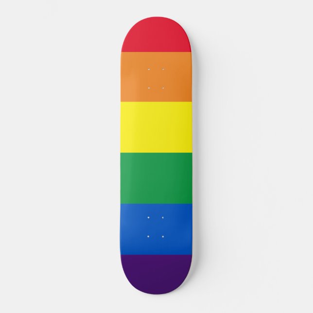 Rainbow stripes colors Lgbt Lgbtq gay flag Skateboard (Front)