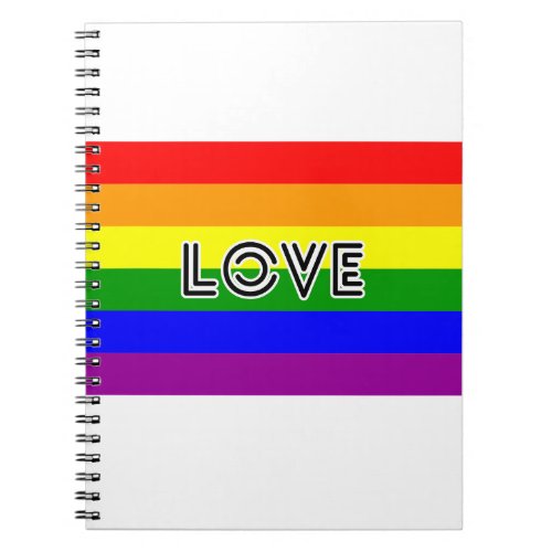 Rainbow stripes colors love pride spiral book