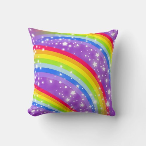 rainbow stripes colourful pillow