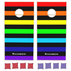 Rainbow Stripes Cornhole Set