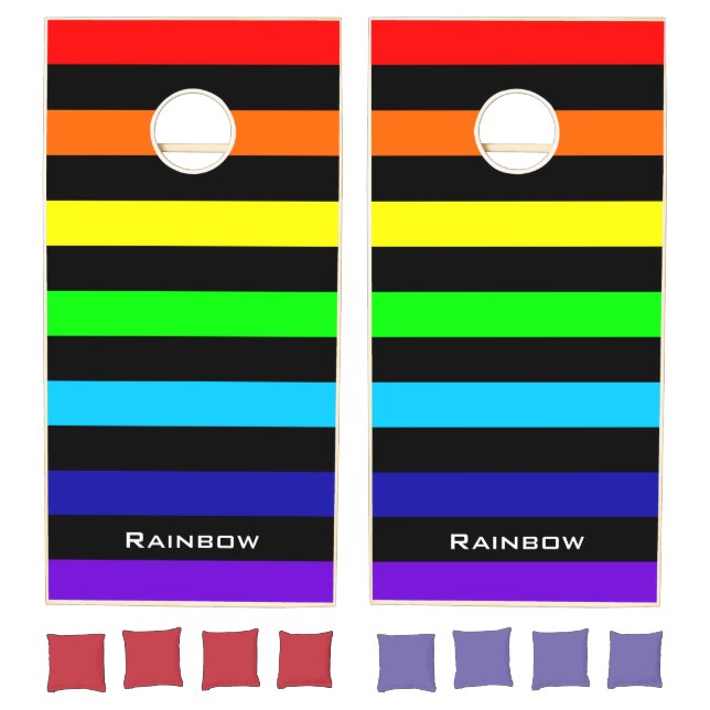 Rainbow Stripes Cornhole Set (Set)