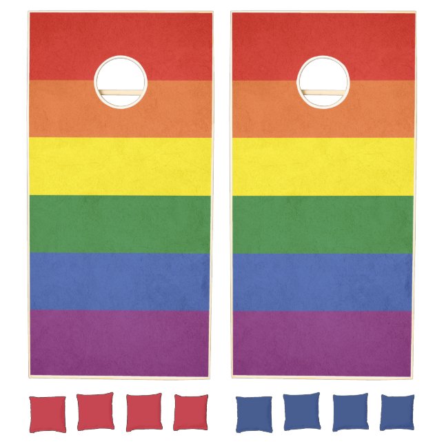 Rainbow stripes cornhole set (Set)