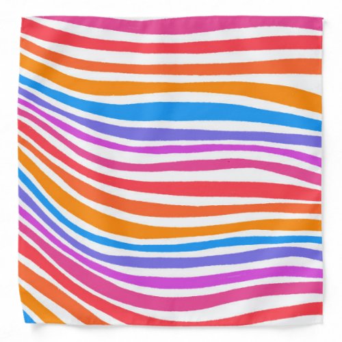 Rainbow Stripes Curves Colorful Bandana