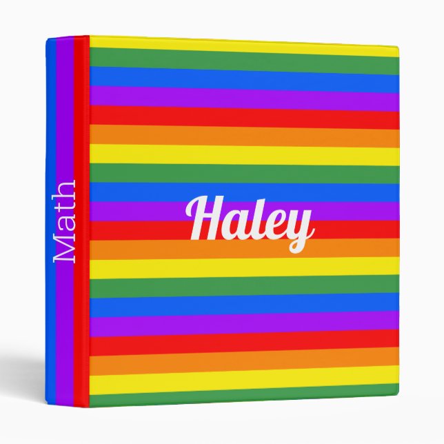 Rainbow Stripes Custom 1 inch Binder (Front/Spine)