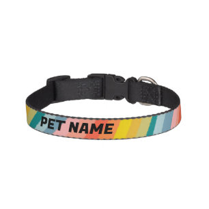 Rainbow Stripes Customized Cat Dog Pet Name Pet Collar