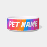 Rainbow Stripes Customized Dog Pet Water Food<br><div class="desc">Add your pet's name,  your own text or leave it blank! Check my shop for more designs or let me know if you'd like something custom.</div>
