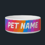 Rainbow Stripes Customized Dog Pet Water Food  Bowl<br><div class="desc">Add your pet's name,  your own text or leave it blank! Check my shop for more designs or let me know if you'd like something custom.</div>