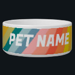 Rainbow Stripes Customized Dog Pet Water Food Bowl<br><div class="desc">Add your pet's name,  your own text or leave it blank! Check my shop for more designs or let me know if you'd like something custom.</div>