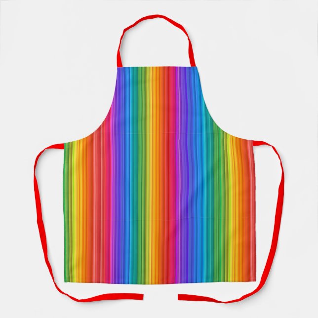 Rainbow Stripes Design Apron (Front)